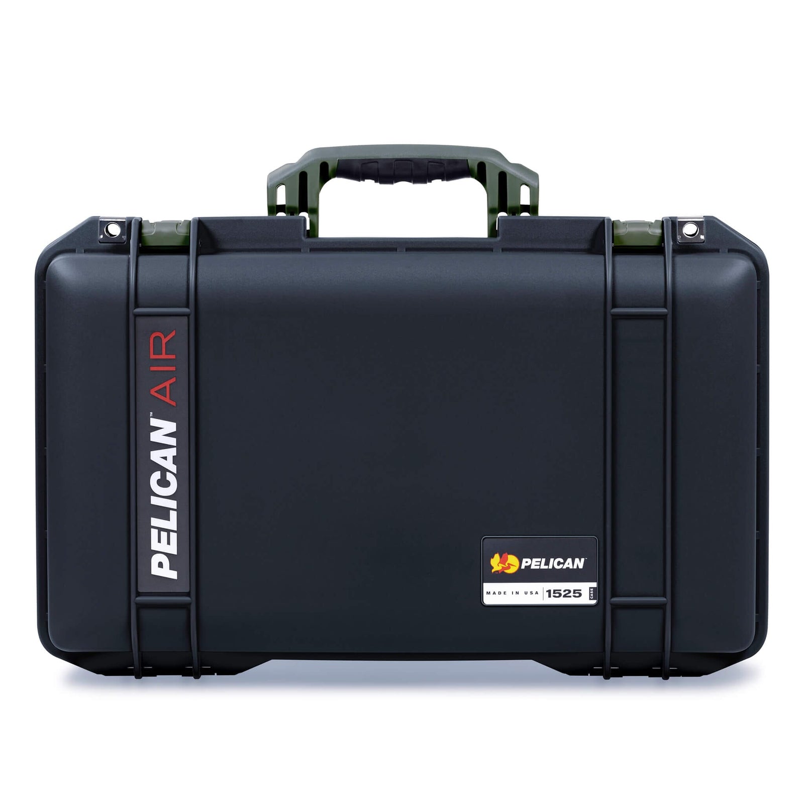 Pelican 1525 Air Case, Black with OD Green Handle & Latches ColorCase