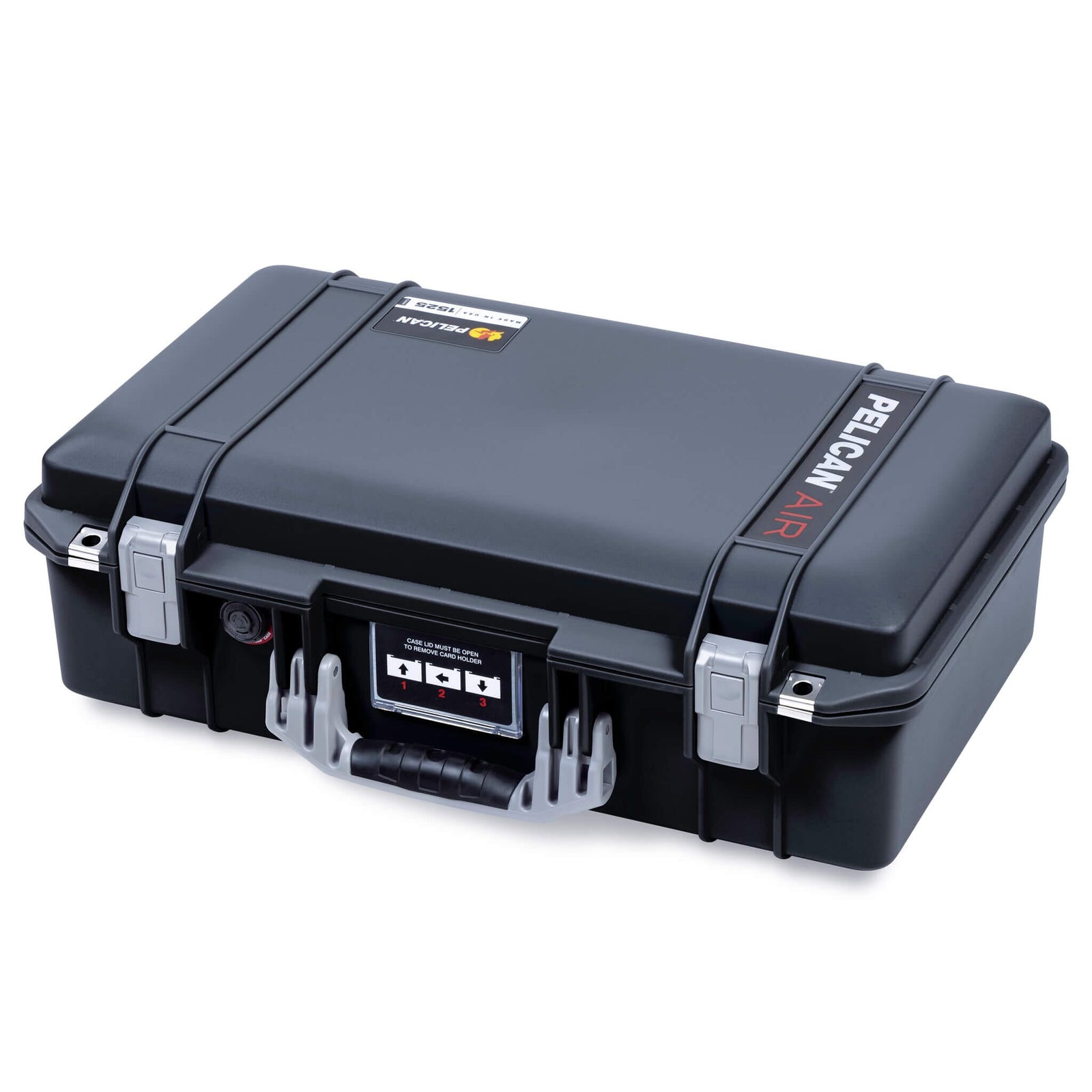 Pelican 1525 Air Case, Black with Silver Handle & Latches ColorCase