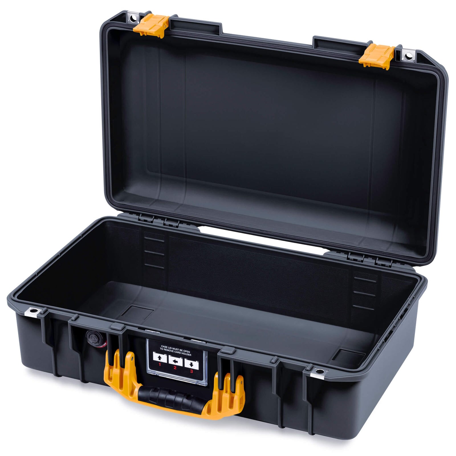 Pelican 1525 Air Case, Black with Yellow Handle & Latches None (Case Only) ColorCase 015250-0000-110-241