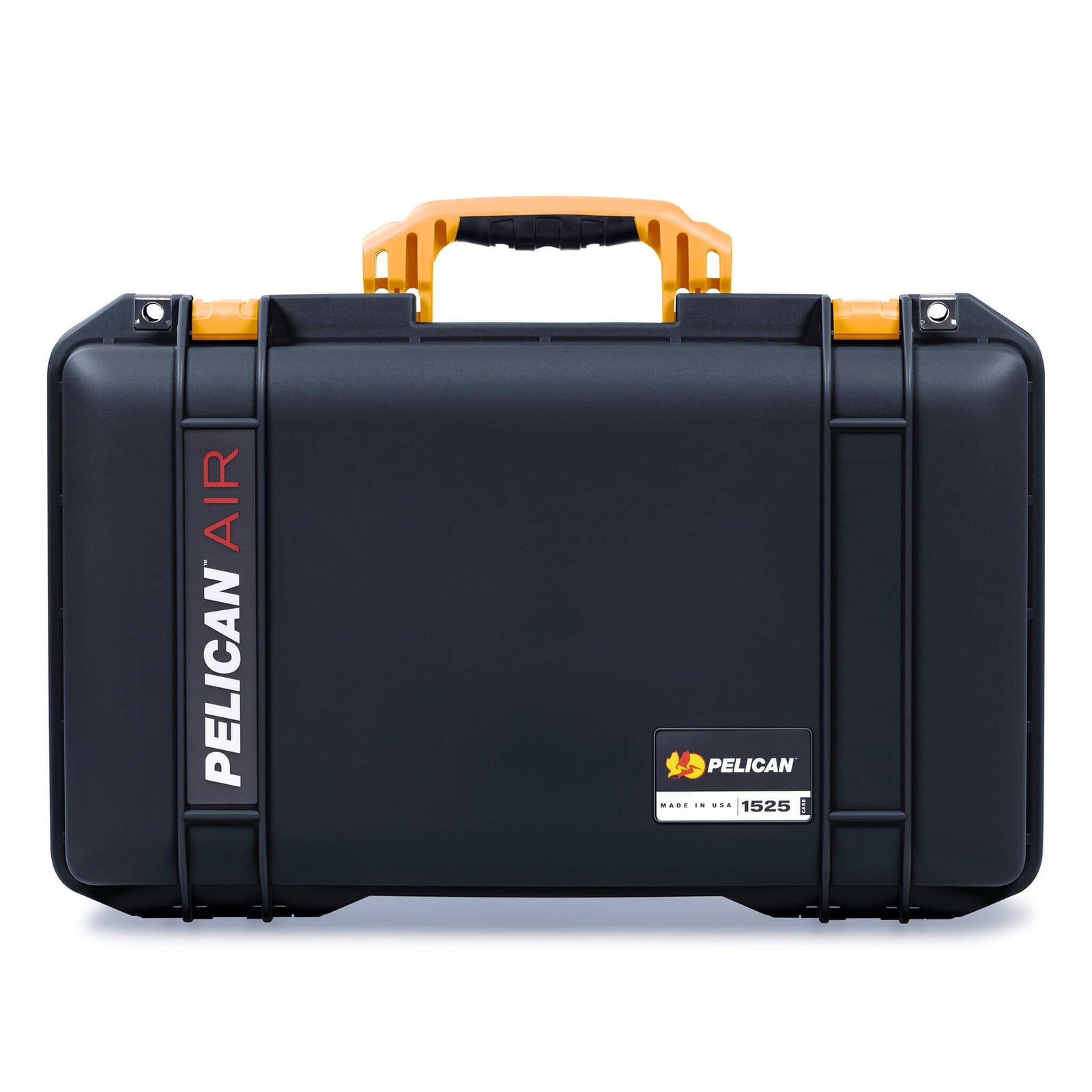 Pelican 1525 Air Case, Black with Yellow Handle & Latches ColorCase