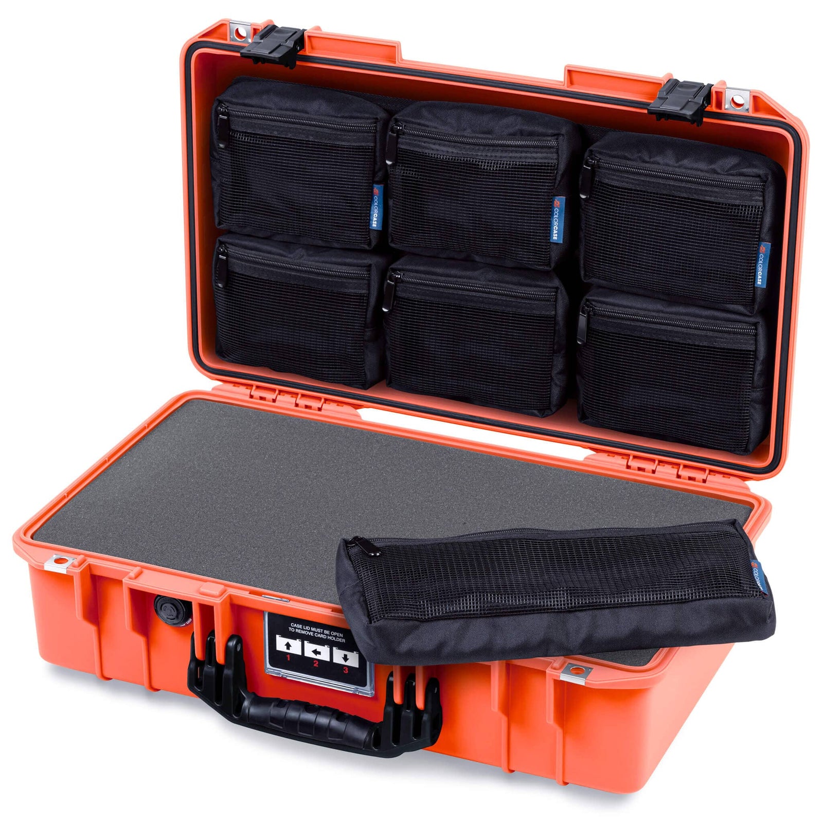 Pelican 1525 Air Case, Orange with Black Handle & Latches ColorCase