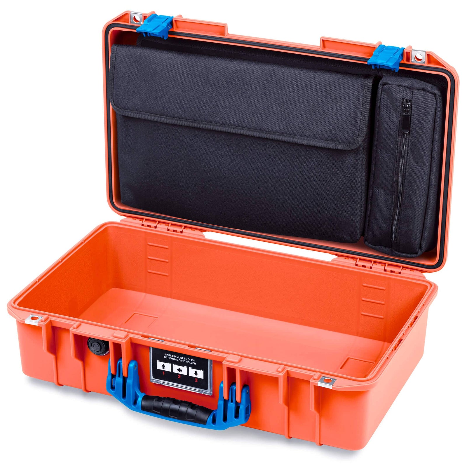 Pelican 1525 Air Case, Orange with Blue Handle & Latches ColorCase