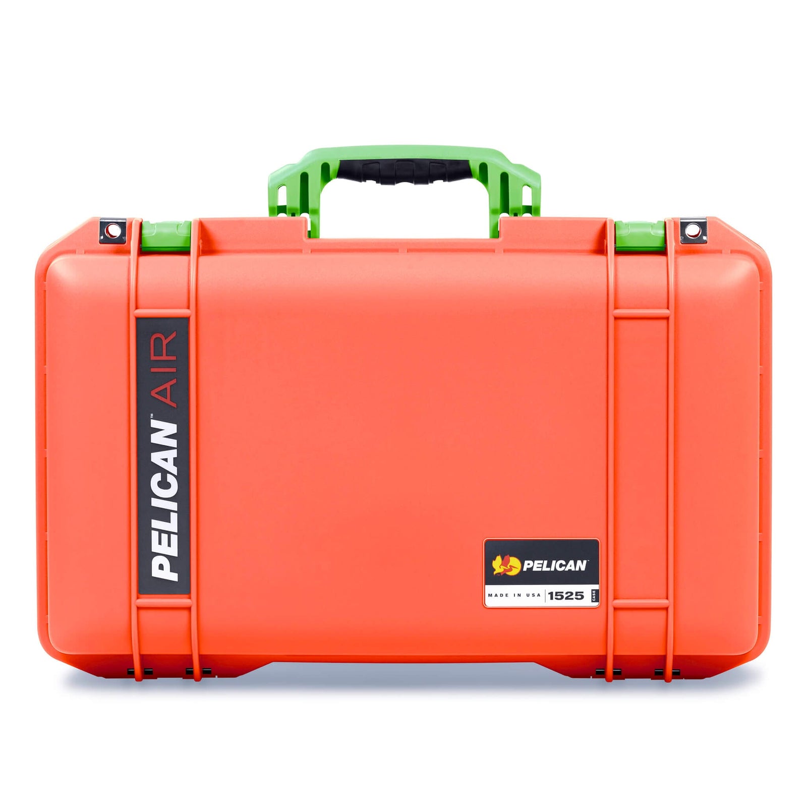 Pelican 1525 Air Case, Orange with Lime Green Handle & Latches ColorCase