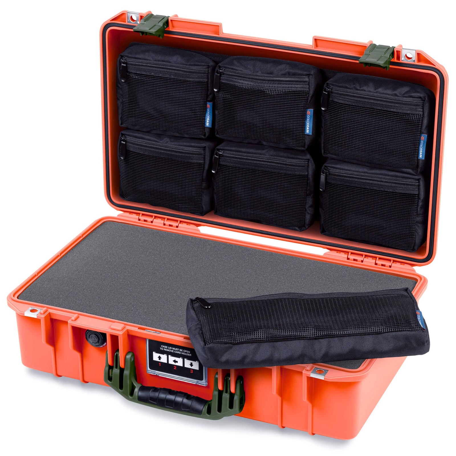 Pelican 1525 Air Case, Orange with OD Green Handle & Latches ColorCase