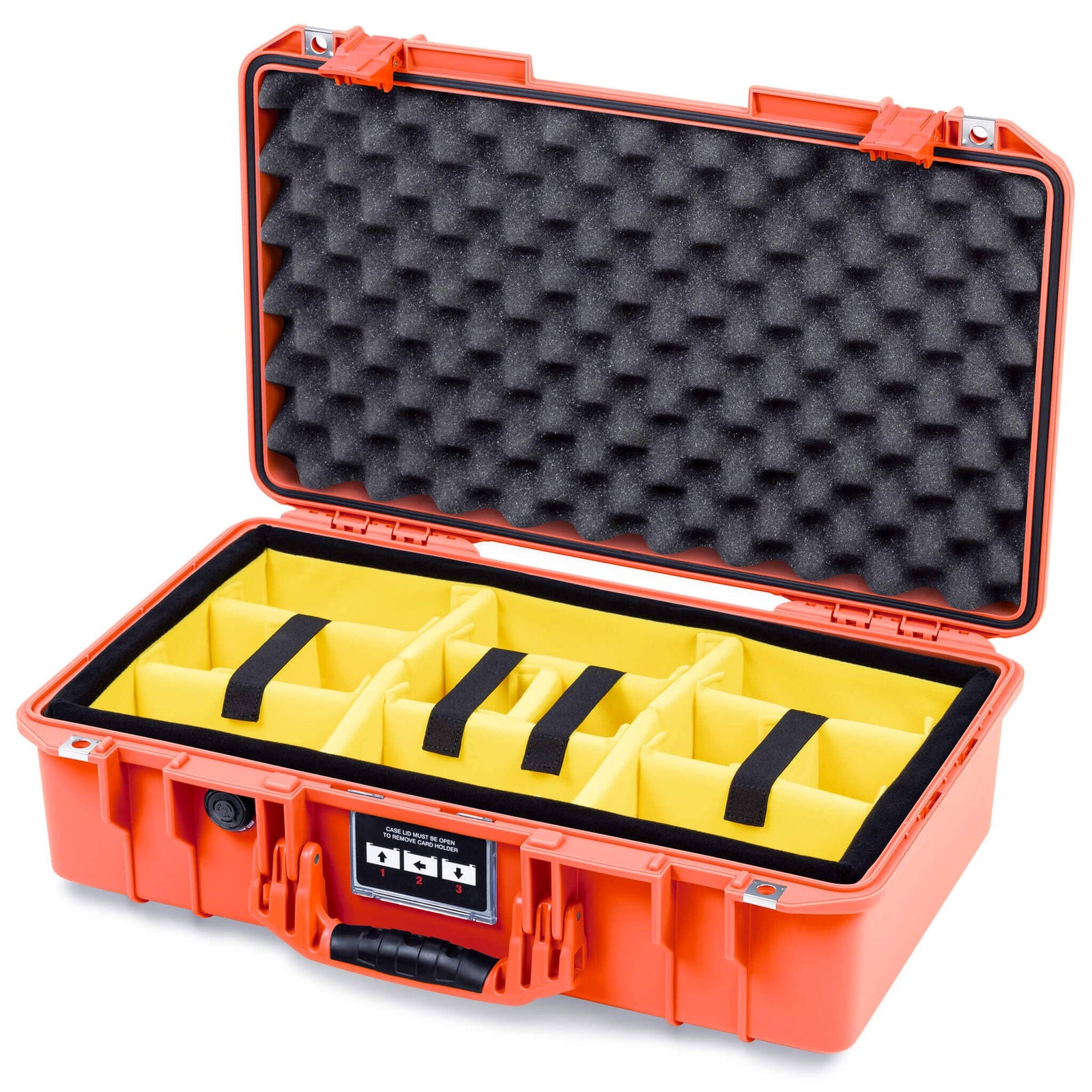 Pelican 1525 Air Case, Orange Yellow Padded Microfiber Dividers with Convolute Lid Foam ColorCase 015250-0010-150-151