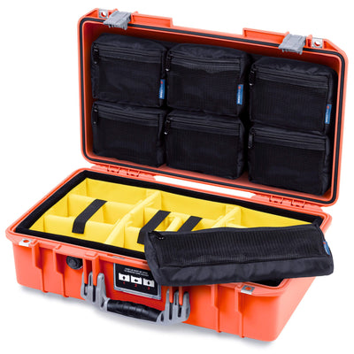 Pelican 1525 Air Case, Orange with Silver Handle & Latches ColorCase
