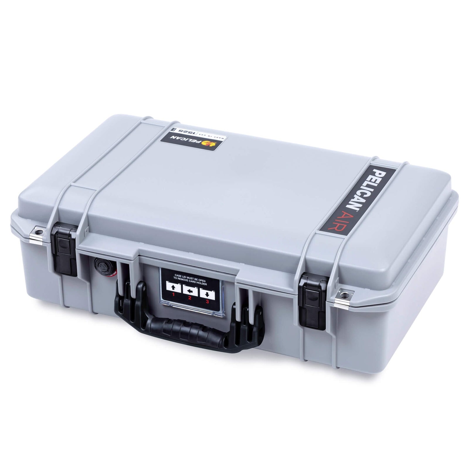 Pelican 1525 Air Case, Silver with Black Handle & Latches ColorCase