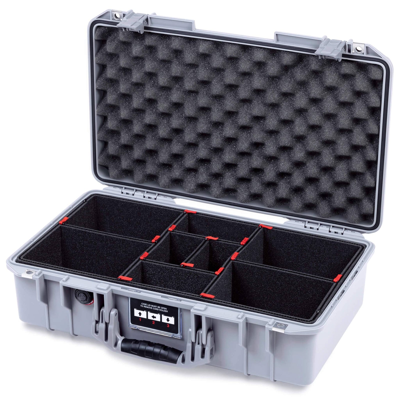 Pelican 1525 Air Case, Silver TrekPak Divider System with Convolute Lid Foam ColorCase 015250-0020-180-181