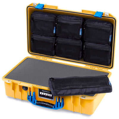 Pelican 1525 Air Case, Yellow with Blue Handle & Latches ColorCase