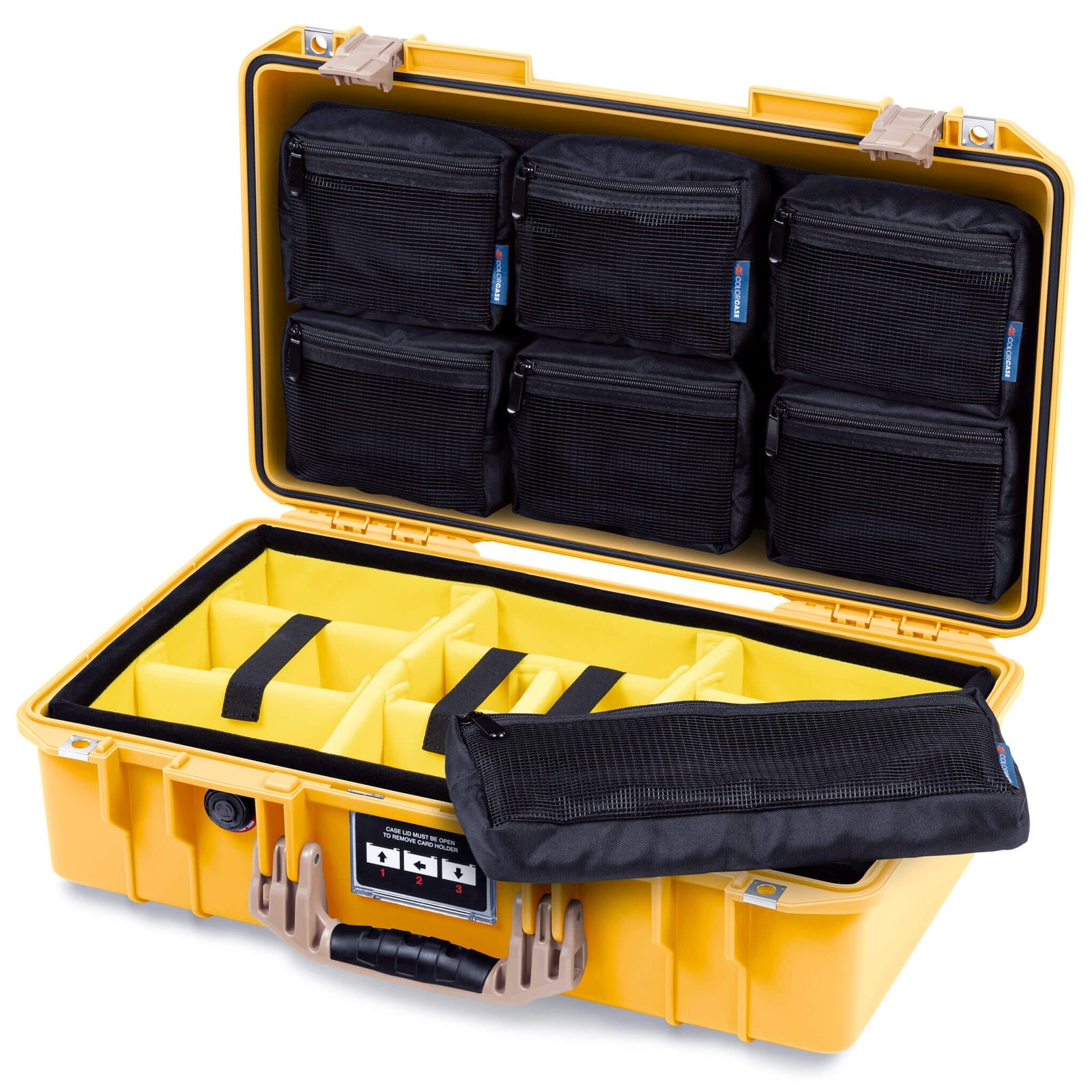 Pelican 1525 Air Case, Yellow with Desert Tan Handle & Latches ColorCase