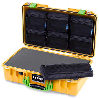 Pelican 1525 Air Case, Yellow with Lime Green Handle & Latches ColorCase