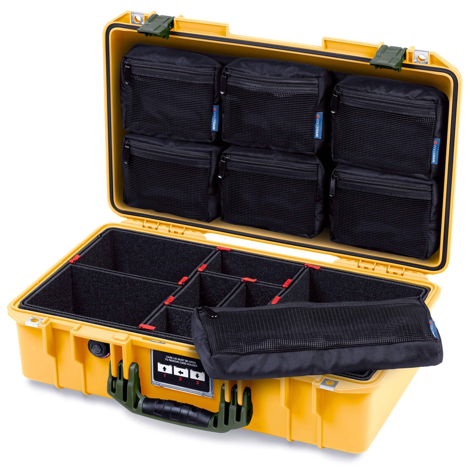 Pelican 1525 Air Case, Yellow with OD Green Handle & Latches ColorCase
