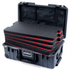 Pelican 1535 Air Case, Charcoal with Black Handles, Push-Button Latches & Trolley Custom Tool Kit (4 Foam Inserts with Mesh Lid Organizers) ColorCase 015350-0160-520-110-110