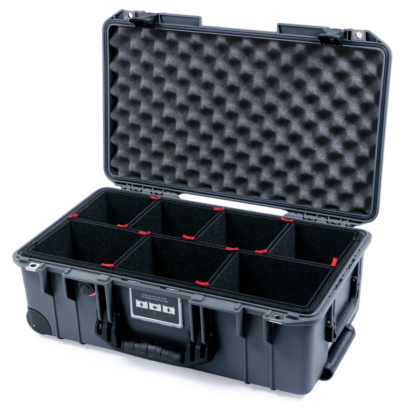 Pelican 1535 Air Carry-on Case - Charcoal & Black Trolley - TrekPak Divider System / Convoluted Lid Foam
