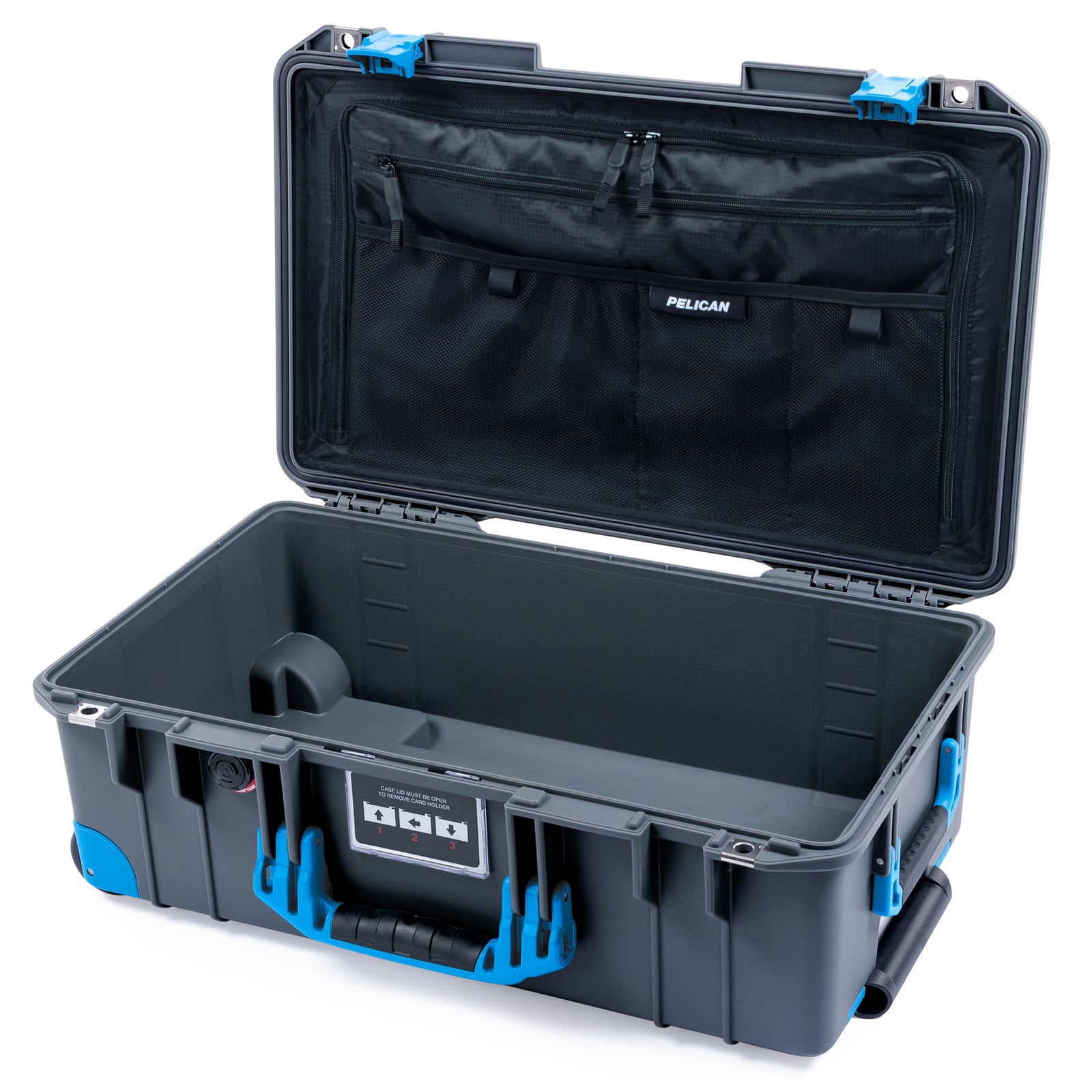 Pelican 1535 Air Carry-on Case - Charcoal & Blue Trolley