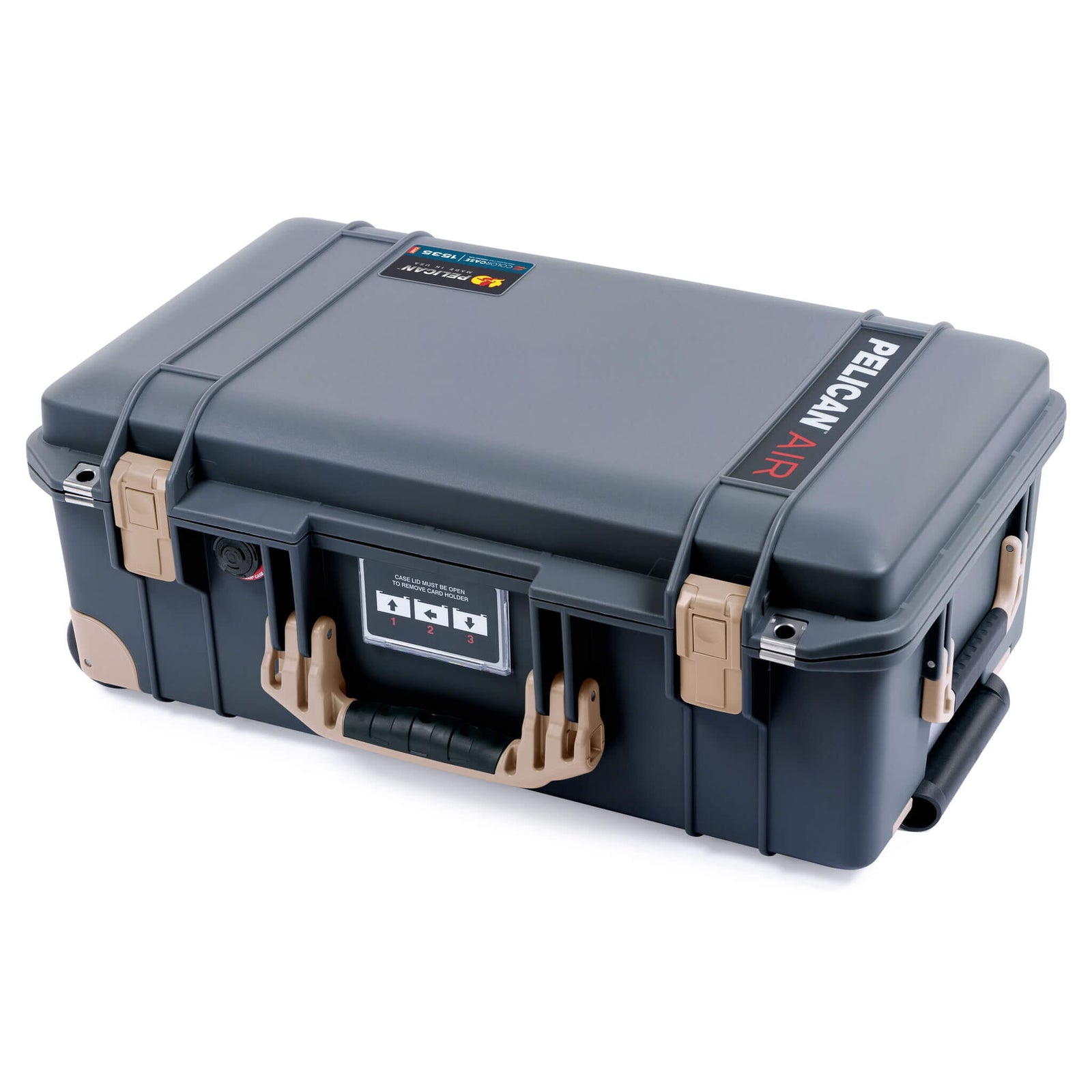 Pelican 1535 Air Case, Charcoal with Desert Tan Handles, Latches & Trolley ColorCase