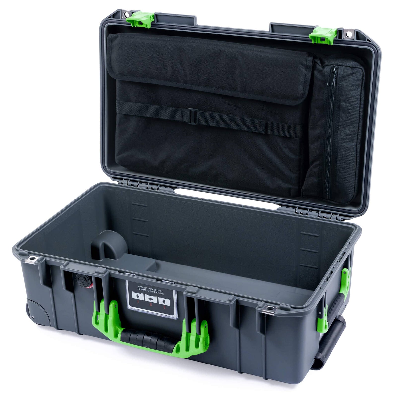 Pelican 1535 Air Carry - on Case - Charcoal & Lime Green - Computer Lid Organizer Only