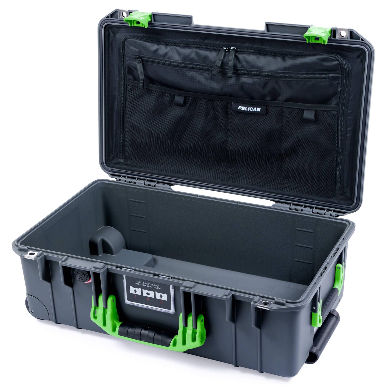 Pelican 1535 Air Carry-on Case - Charcoal & Lime Green