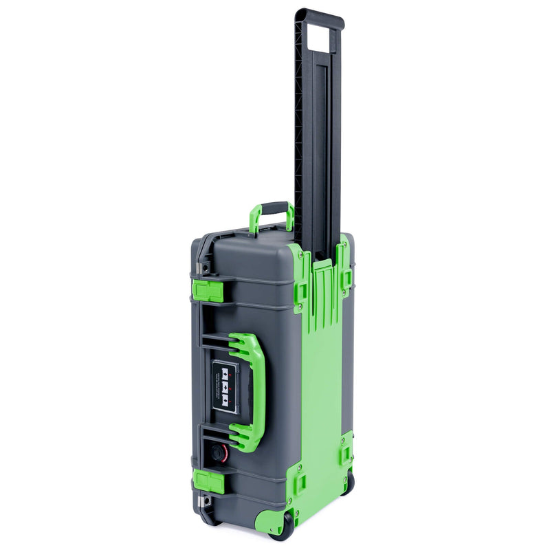 Pelican 1535 Air Case, Charcoal with Lime Green Handles, Latches & Trolley ColorCase 