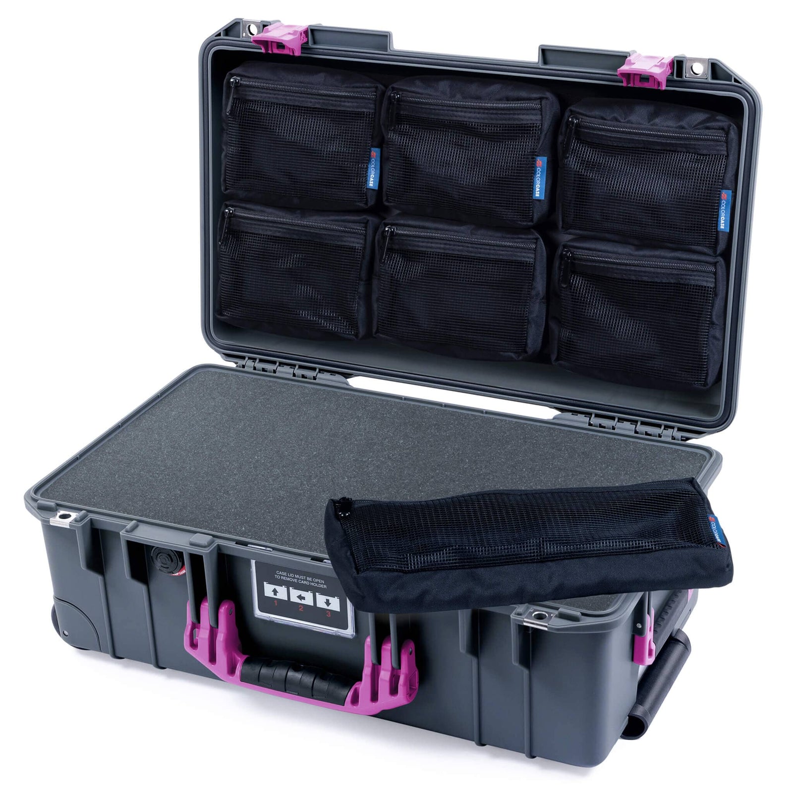 Pelican 1535 Air Carry-on Case - Charcoal & Magenta