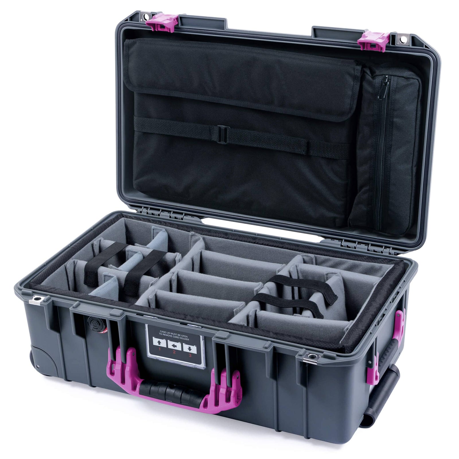 Pelican 1535 Air Carry-on Case - Charcoal & Magenta