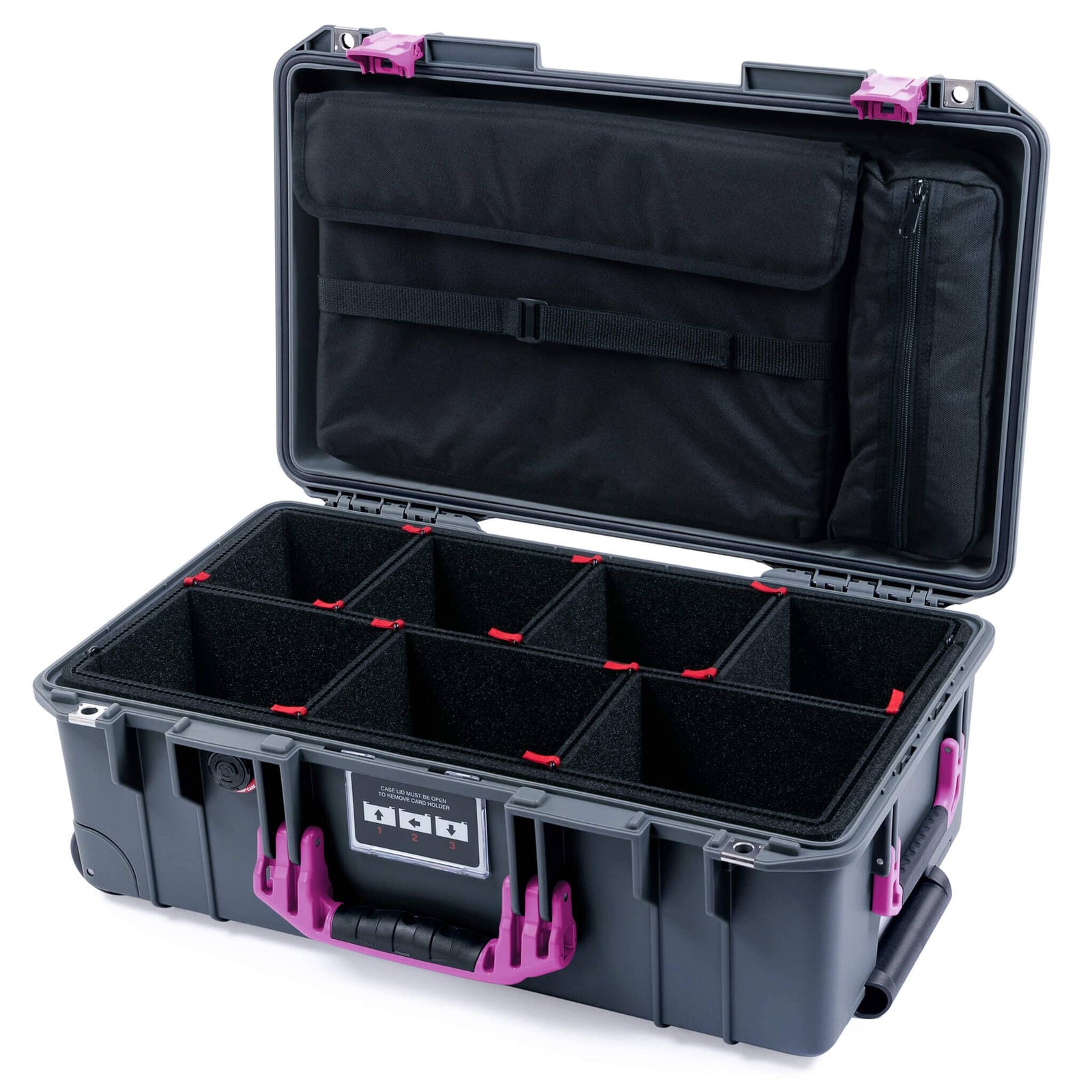 Pelican 1535 Air Carry-on Case - Charcoal & Magenta