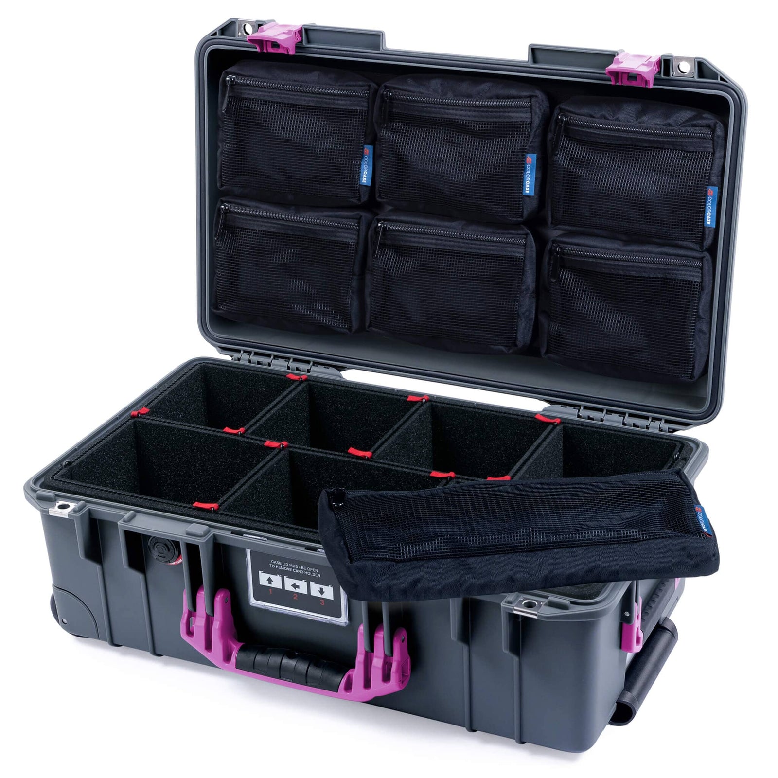 Pelican 1535 Air Carry-on Case - Charcoal & Magenta