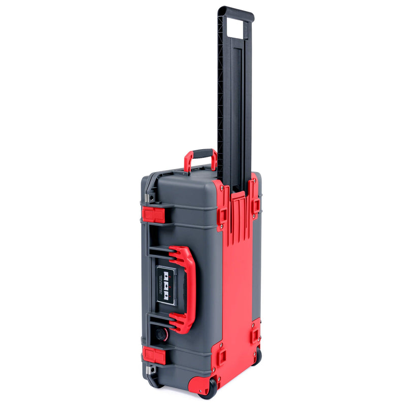 Pelican 1535 Air Case, Charcoal with Red Handles, Push-Button Latches & Trolley ColorCase 