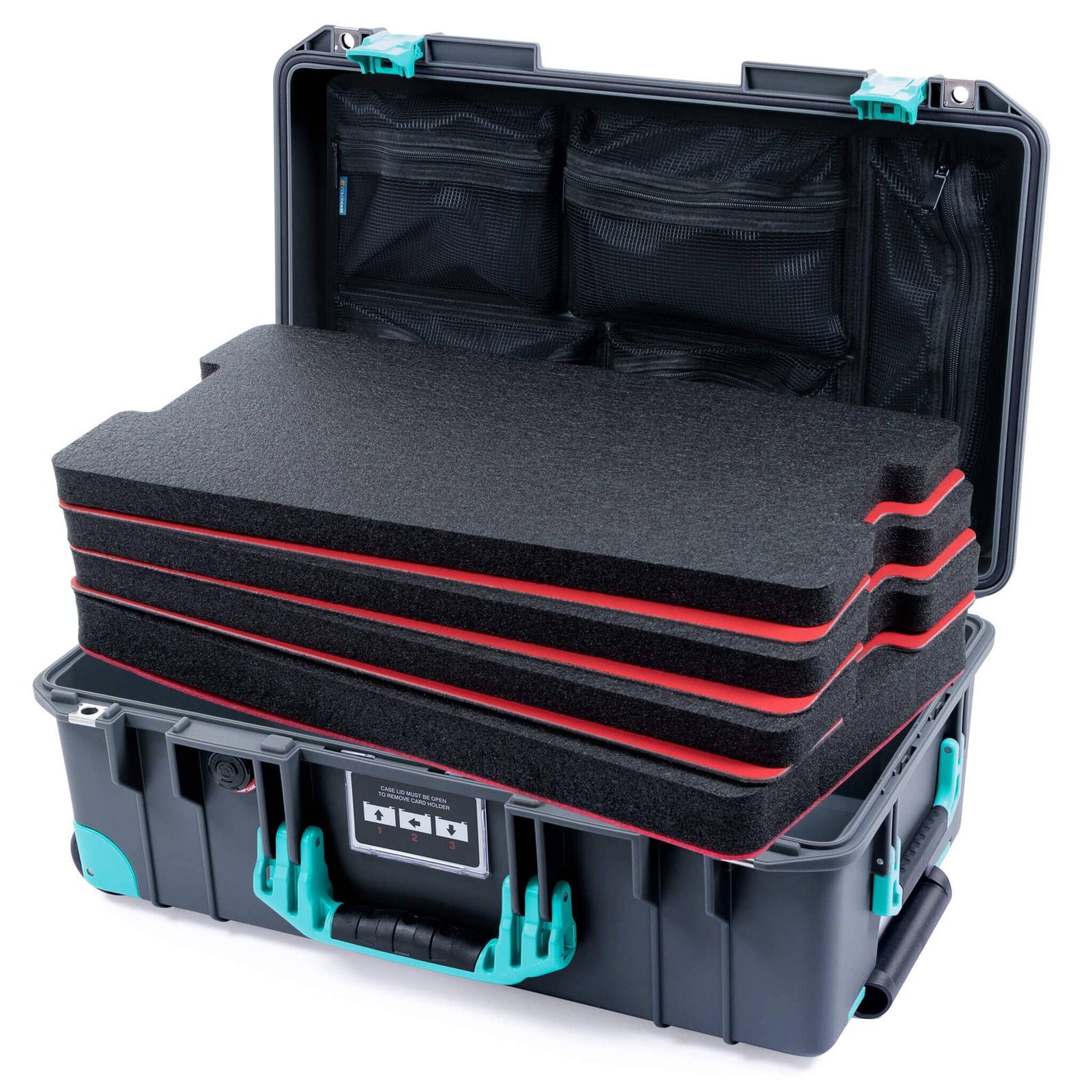 Pelican 1535 Air Carry-on Case - Charcoal & Teal Trolley