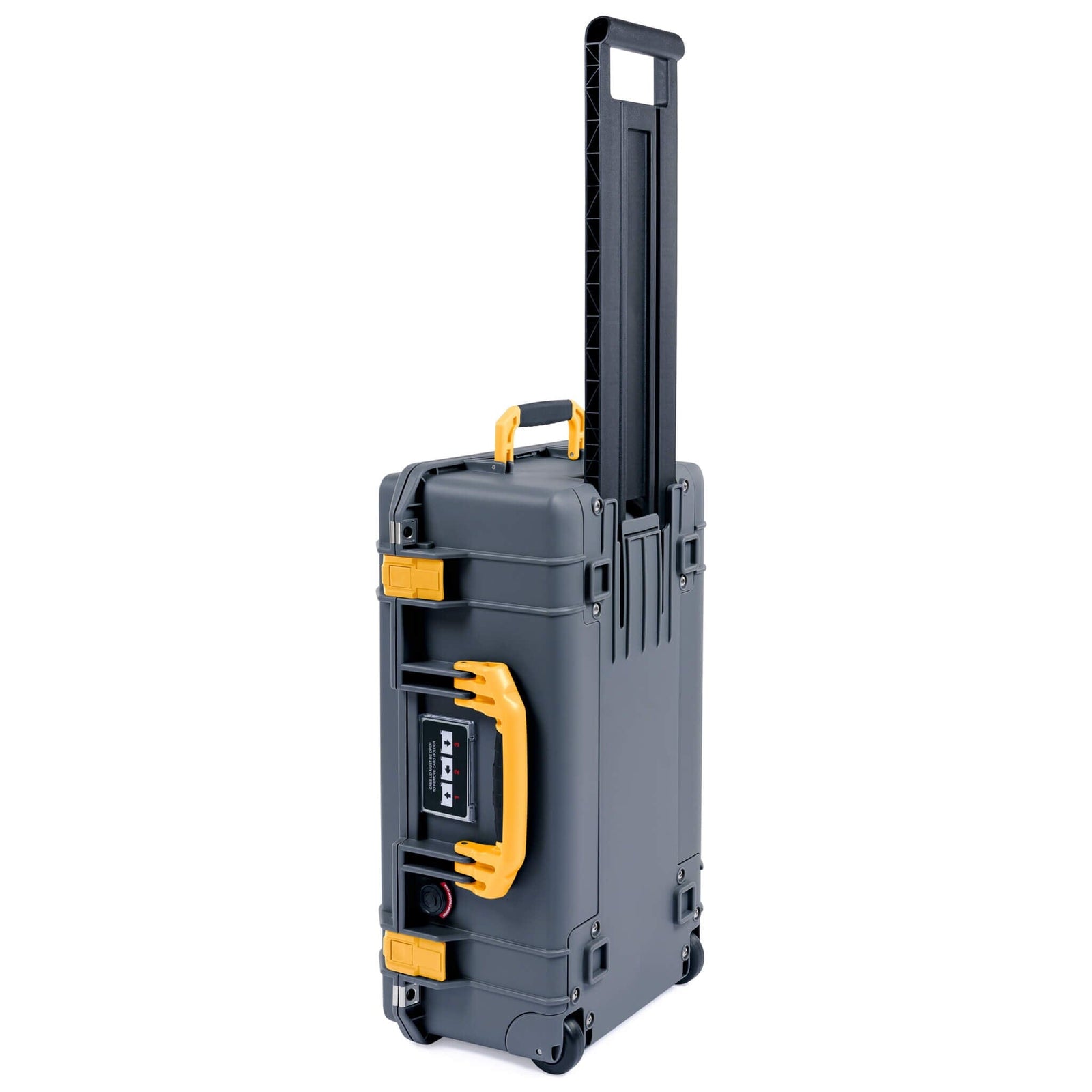 Pelican 1535 Air Case, Charcoal with Yellow Handles & Push-Button Latches ColorCase