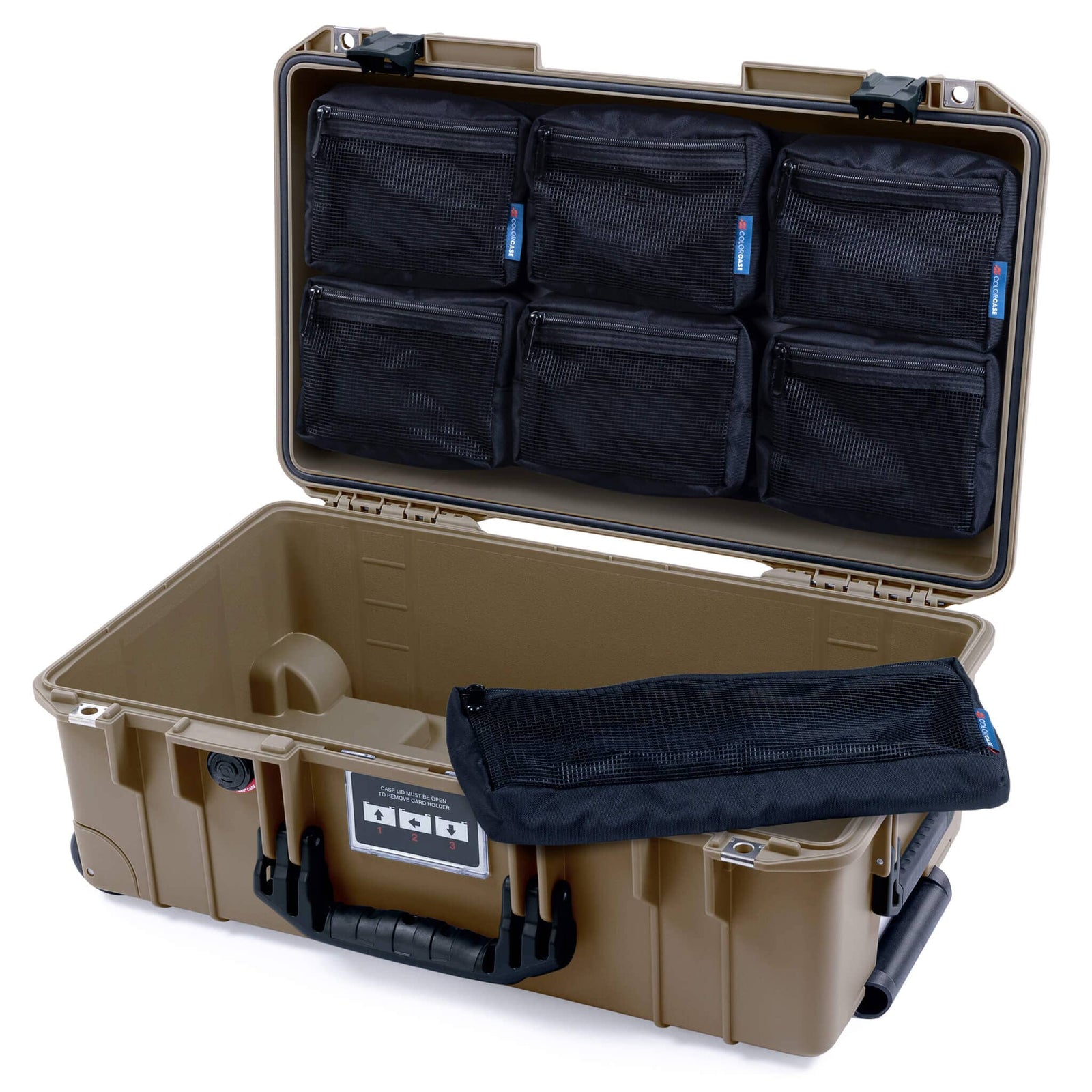 Pelican 1535 Air Carry - on Case - Dark Desert Dirt & Black - 7 - Piece Removable Mesh Pouches Only