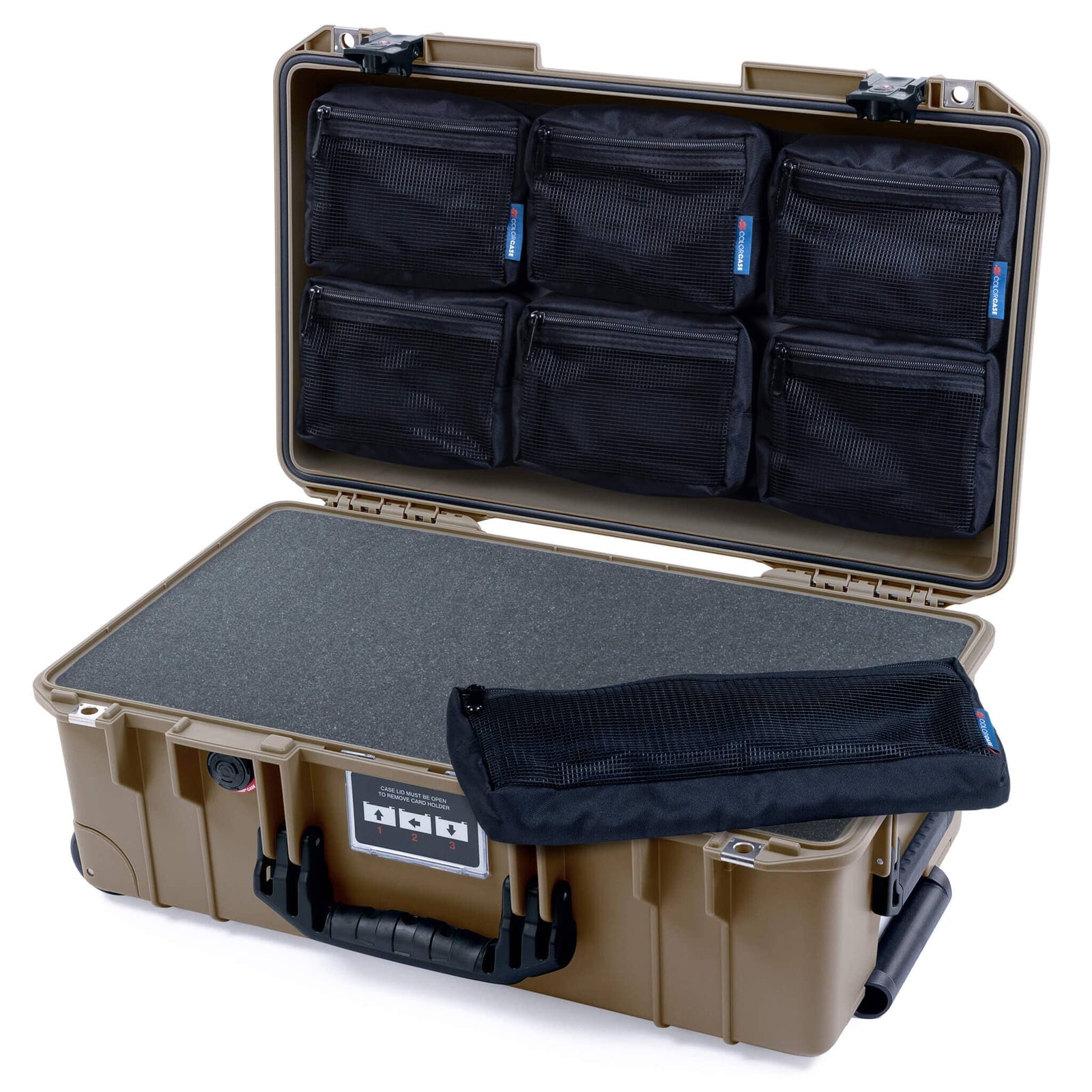 Pelican 1535 Air Case, Dark Desert Dirt with Black Handles & TSA Locking Latches ColorCase