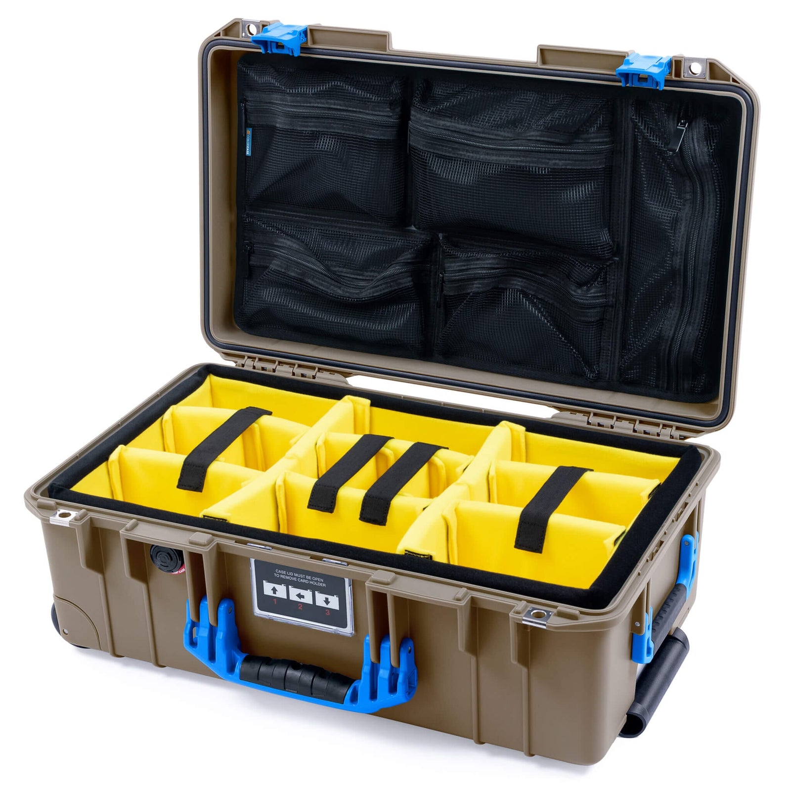 Pelican 1535 Air Case, Dark Desert Dirt with Blue Handles & Latches ColorCase