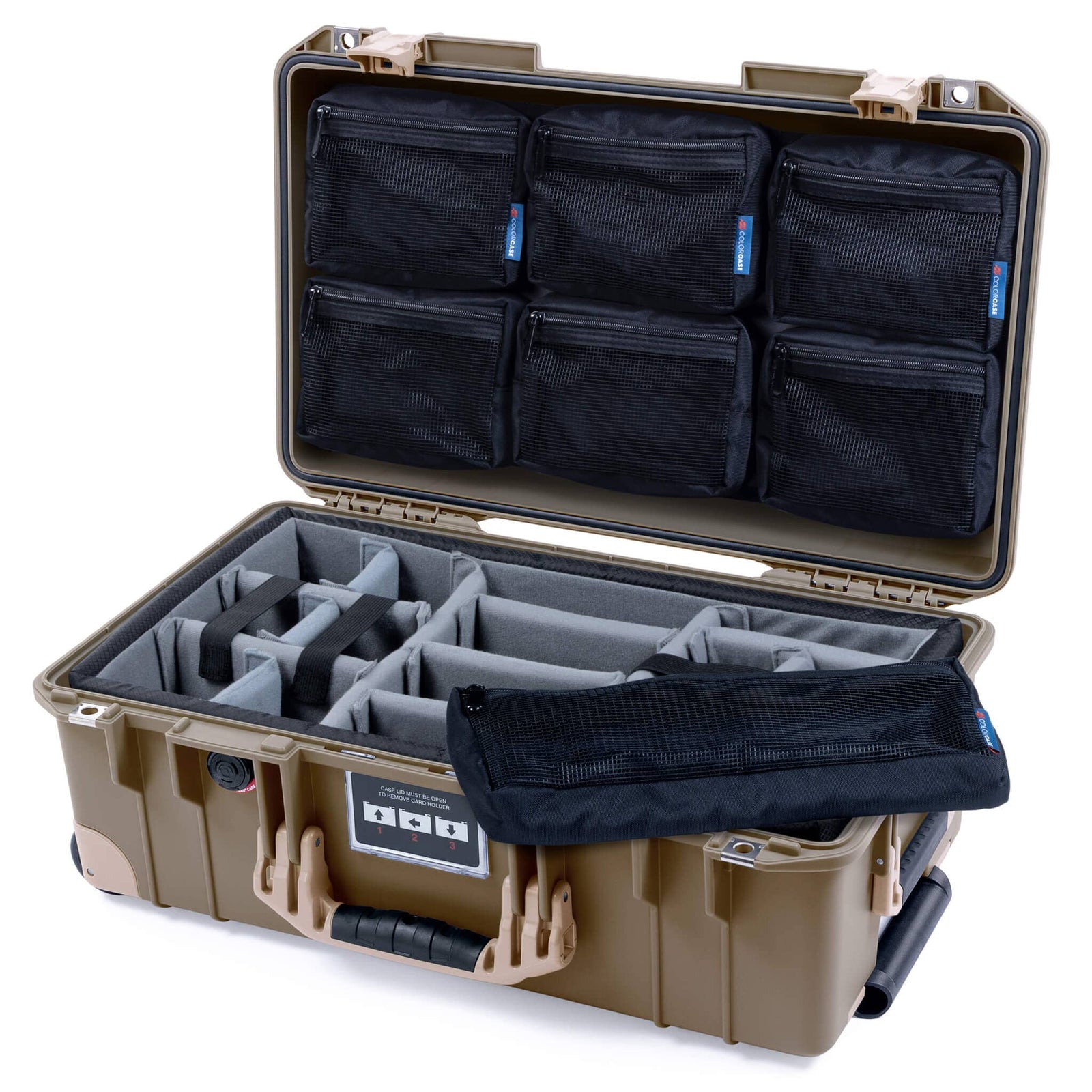 Pelican 1535 Air Carry-on Case - Dark Desert Dirt & Desert Tan Trolley
