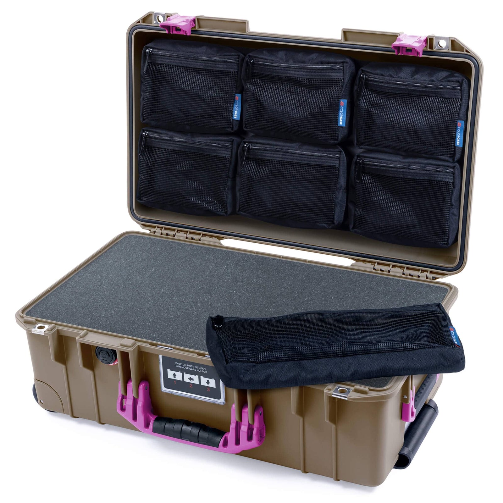 Pelican 1535 Air Carry-on Case - Dark Desert Dirt & Magenta