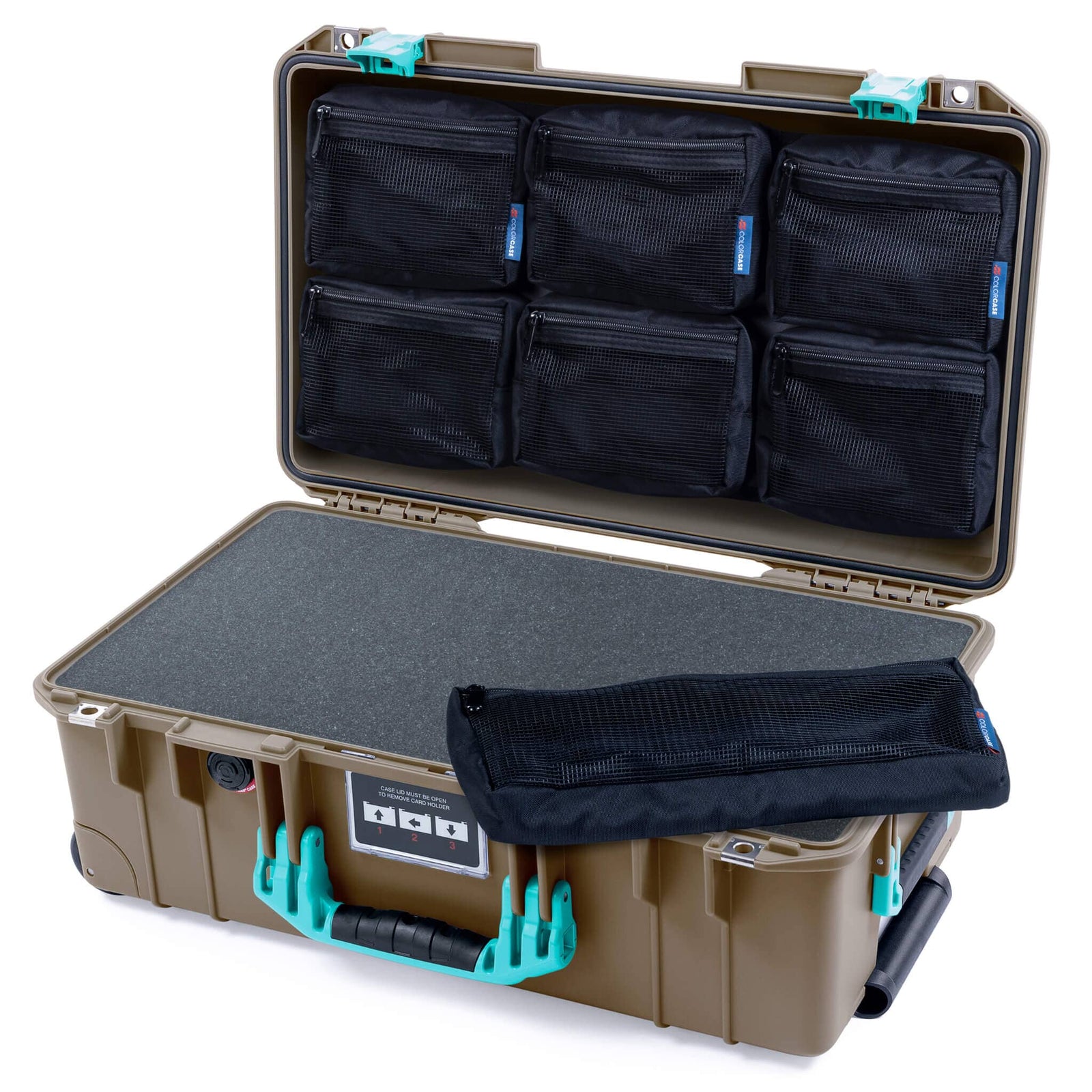 Pelican 1535 Air Carry-on Case - Dark Desert Dirt & Teal