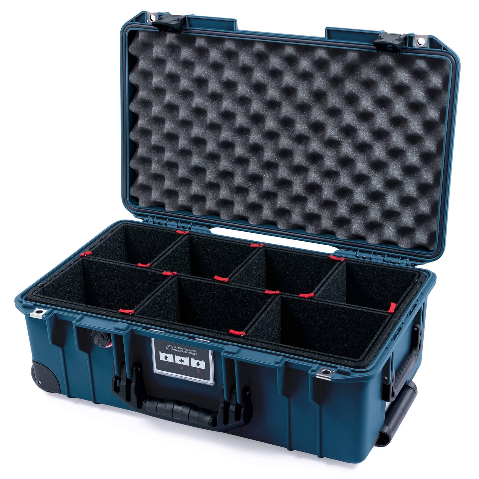 Pelican 1535 Air Carry-on Case - Deep Pacific & Black Trolley - TrekPak Divider System / Convoluted Lid Foam