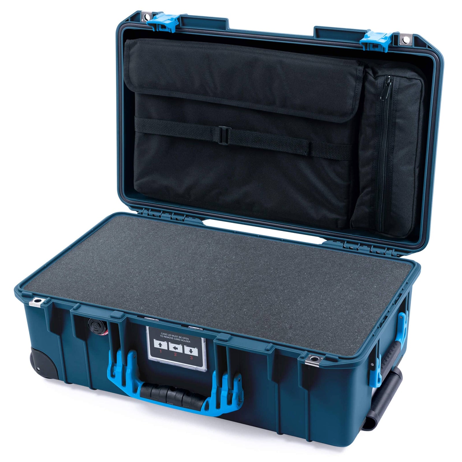 Pelican 1535 Air Carry-on Case - Deep Pacific & Blue - Pick & Pluck Foam / Computer Lid Pouch