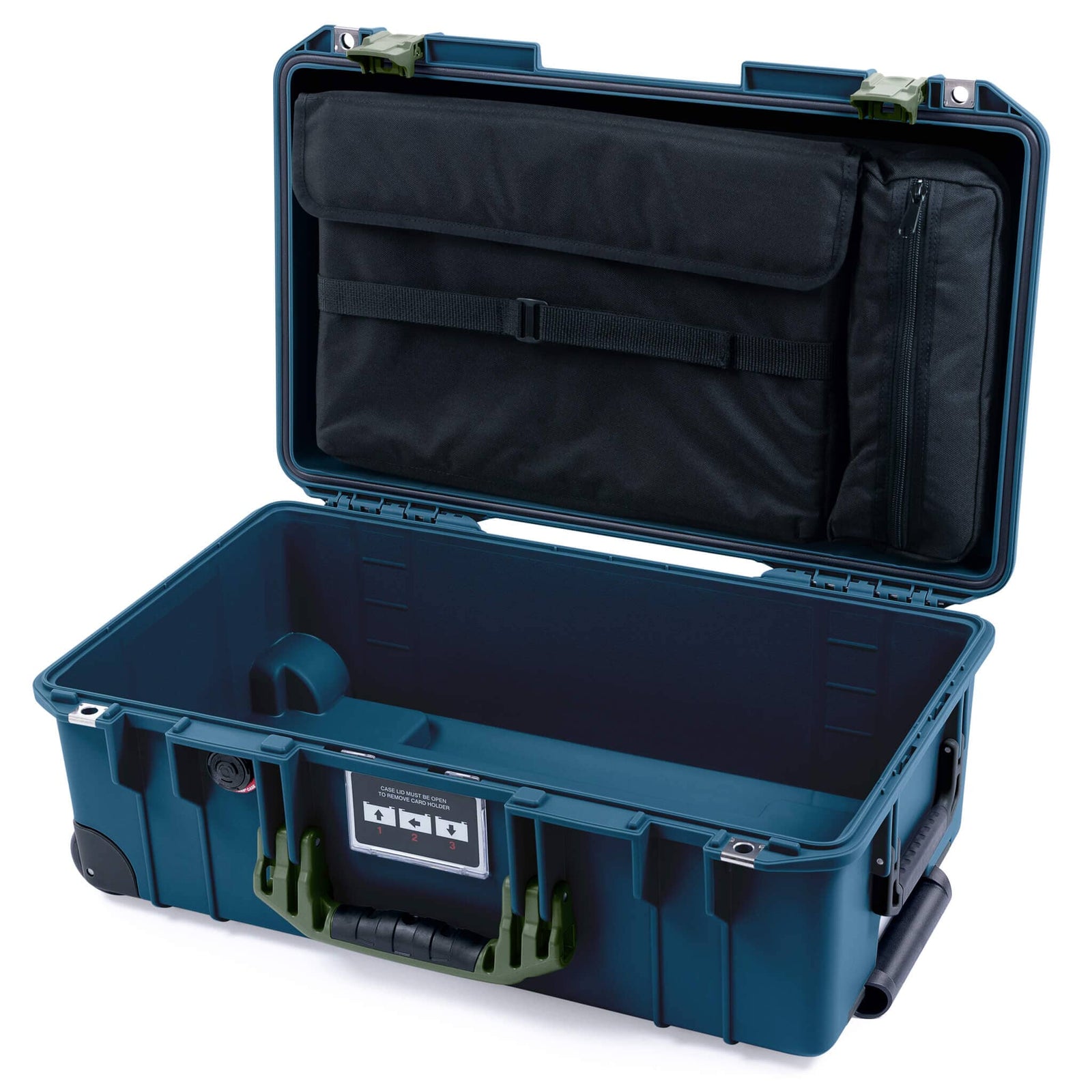 Pelican 1535 Air Carry-on Case - Deep Pacific & OD Green - Mesh Lid Organizer Only