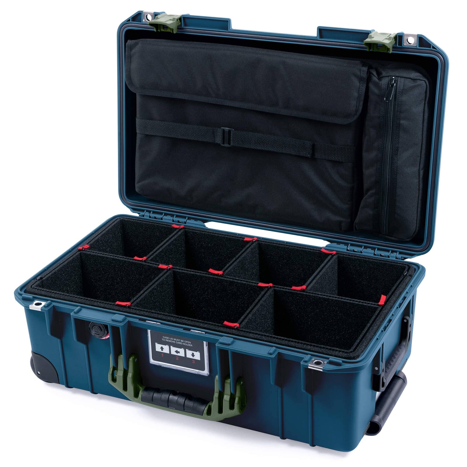 Pelican 1535 Air Carry-on Case - Deep Pacific & OD Green - Mesh Lid Organizer Only