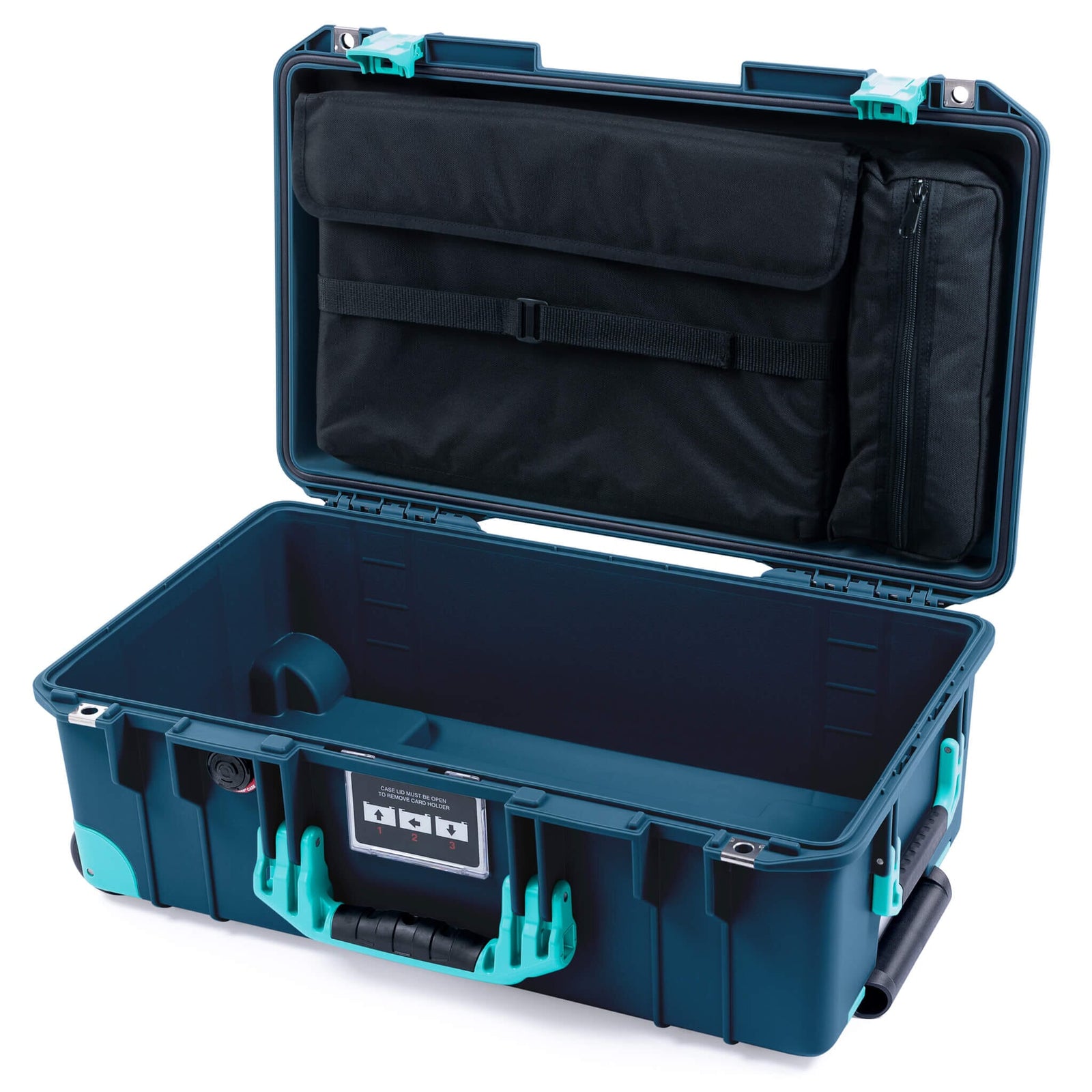 Pelican 1535 Air Carry-on Case - Deep Pacific & Teal Trolley - Computer Lid Pouch Only