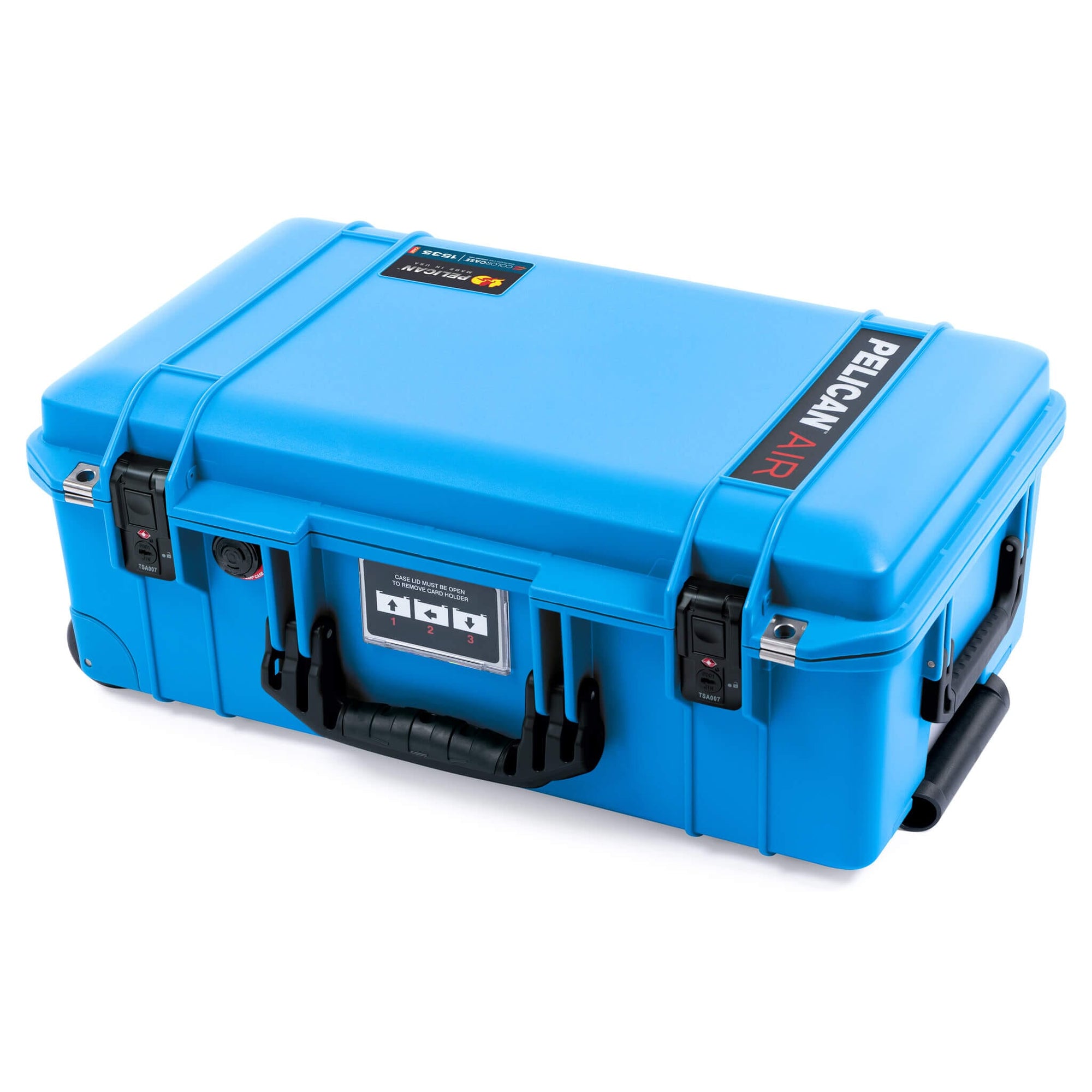 Pelican 1535 Air Case, Electric Blue with TSA Locking Latches & Keys ColorCase 