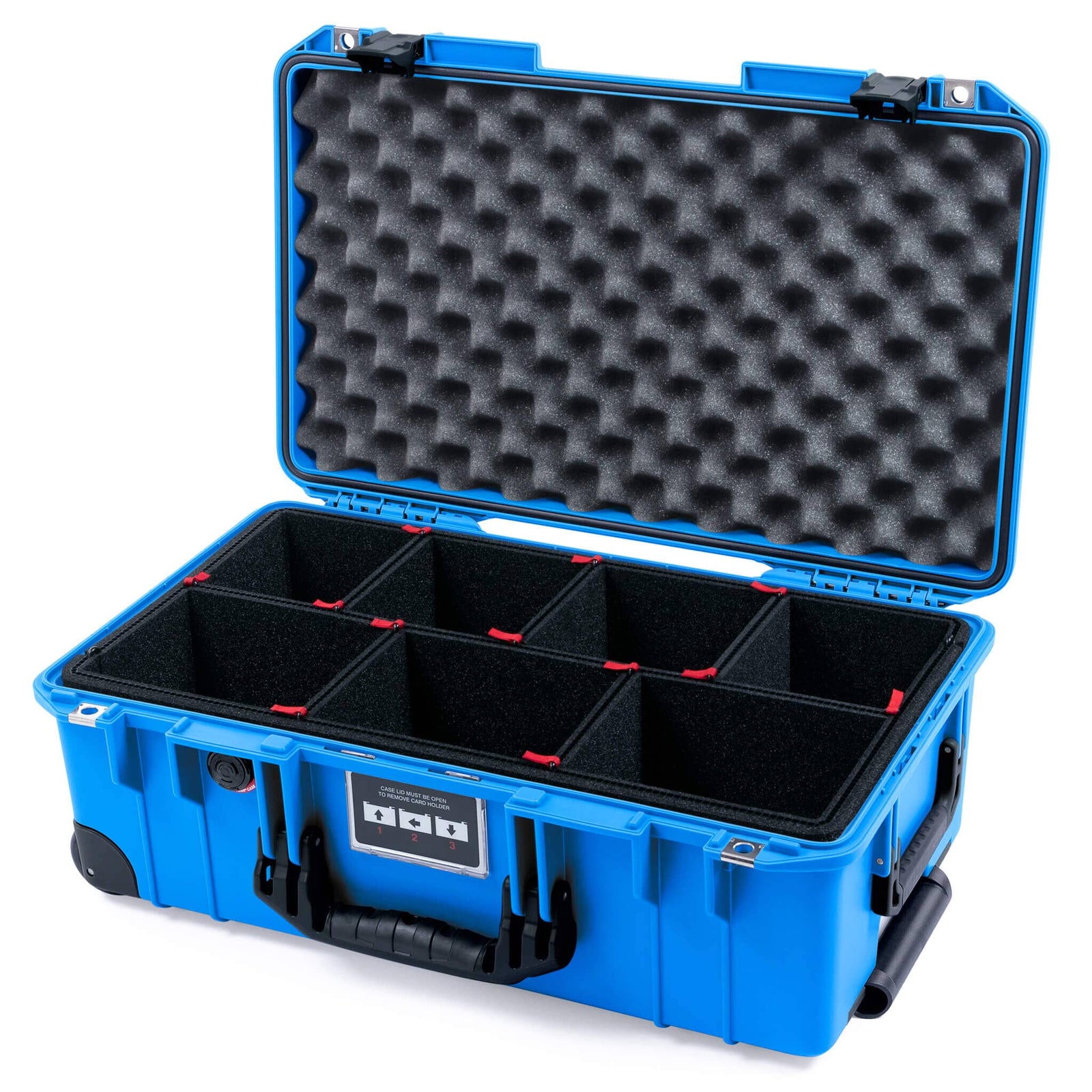 Pelican 1535 Air Case, Electric Blue with Black Handles, Latches & Trolley Pick & Pluck Foam with Convoluted Lid Foam ColorCase 015350-0001-120-111-110