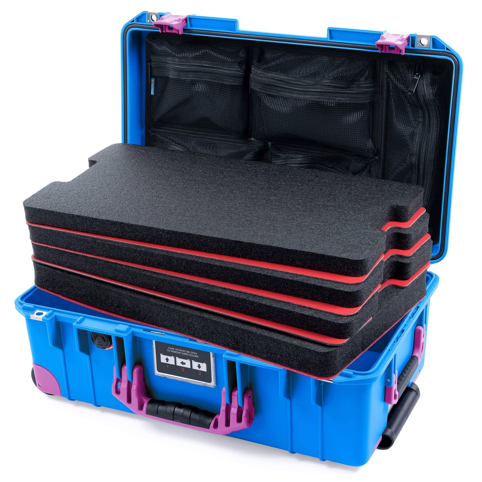 Pelican 1535 Air Carry-on Case - Electric Blue & Magenta Trolley