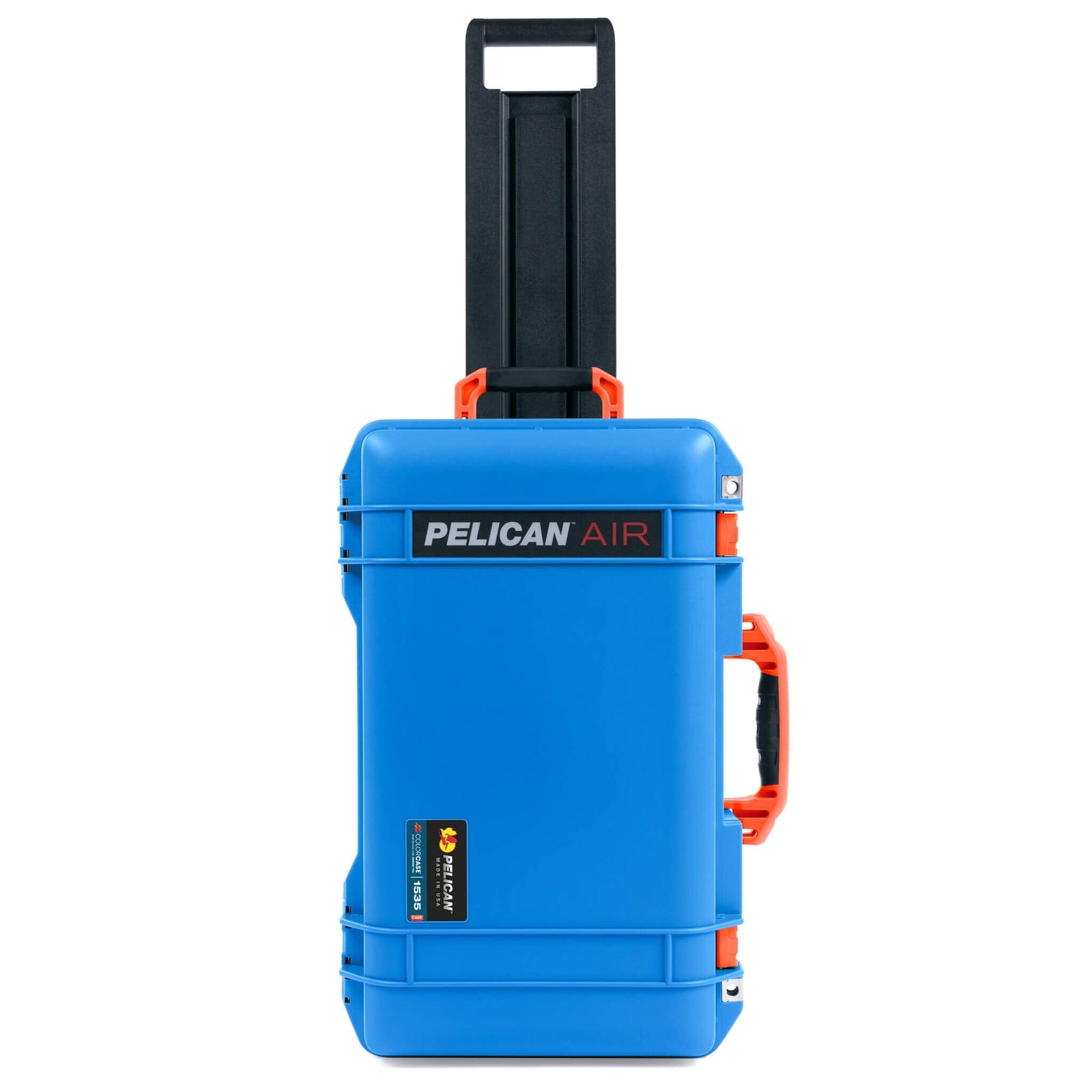 Pelican 1535 Air Case, Electric Blue with Orange Handles & Latches ColorCase