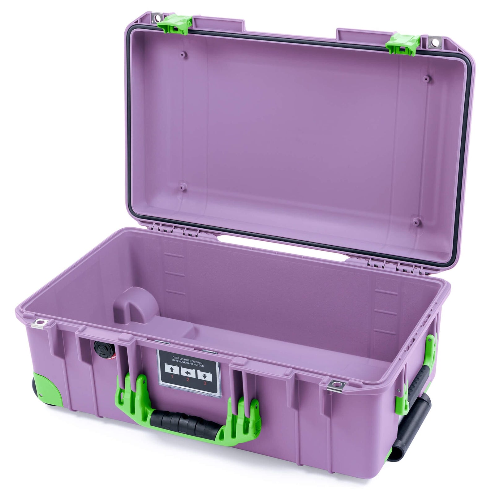 Pelican 1535 Air Case, Lilac with Lime Green Handles, Latches & Trolley None (Case Only) ColorCase 015350-0000-540-301-300