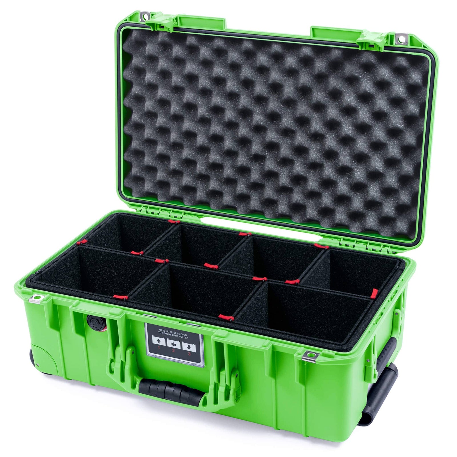 Pelican 1535 Air Carry - on Case - Lime Green - TrekPak Divider System / Convoluted Lid Foam