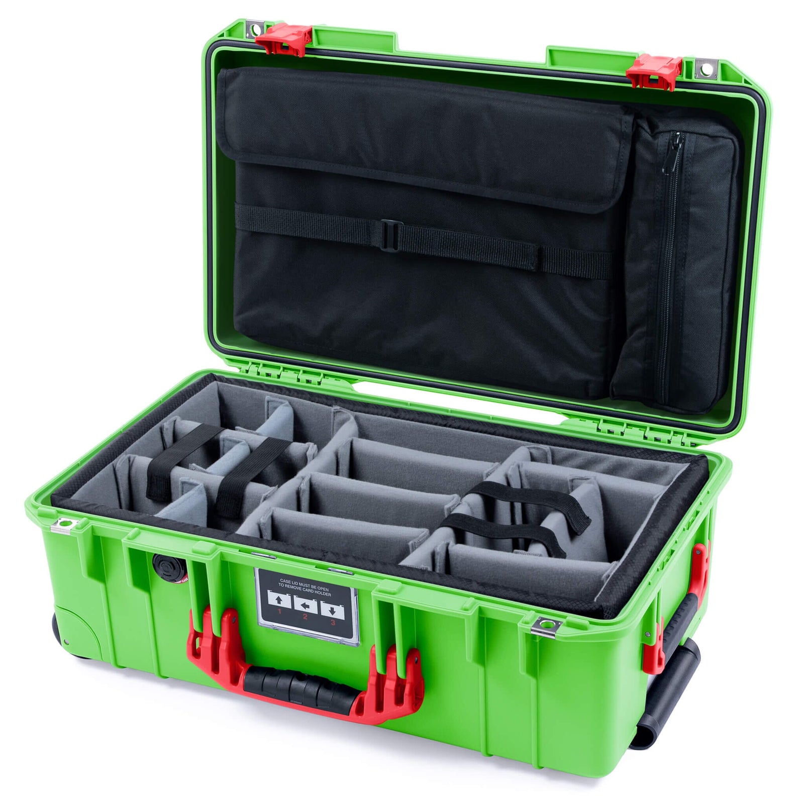 Pelican 1535 Air Carry-on Case - Lime Green & Red