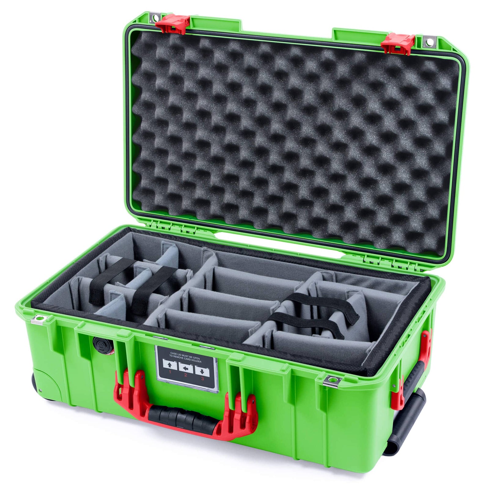 Pelican 1535 Air Carry-on Case - Lime Green & Red