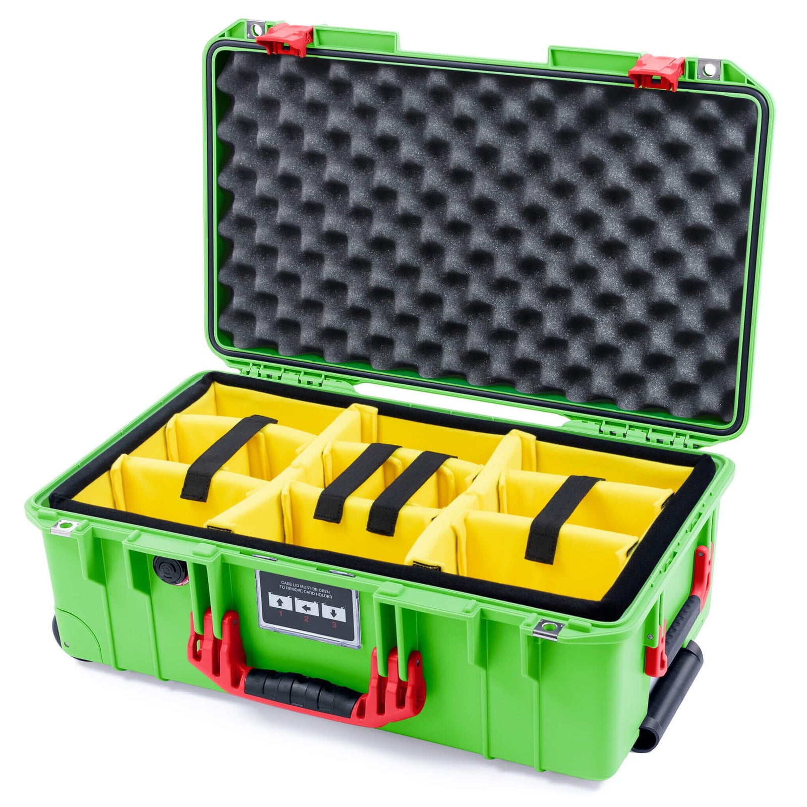 Pelican 1535 Air Carry-on Case - Lime Green & Red